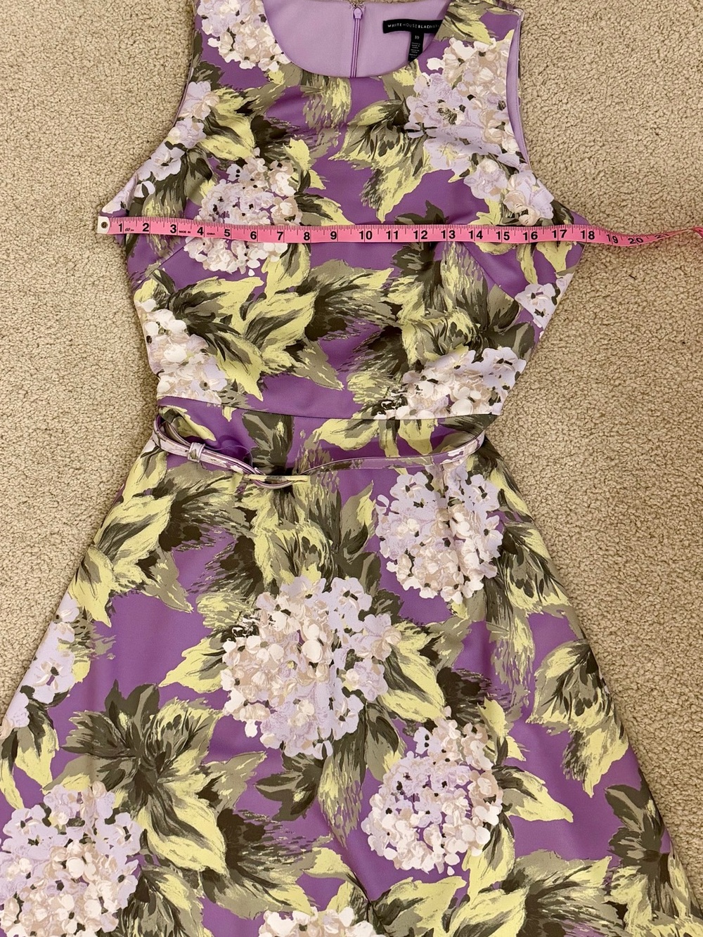NWT WHBM Hydrangea Jardin Floral Scuba Knit Fit & Flare Dress Size 10 - Picture 9 of 9